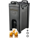 Insulated Beverage Dispenser, 5 Gallon, Food-grade LDPE Hot and Cold Beverage Server, Thermal Drink Dispenser Cooler with 0.9 in PU Layer Two-Stage Faucet Handle, for Restaurant Drink Shop